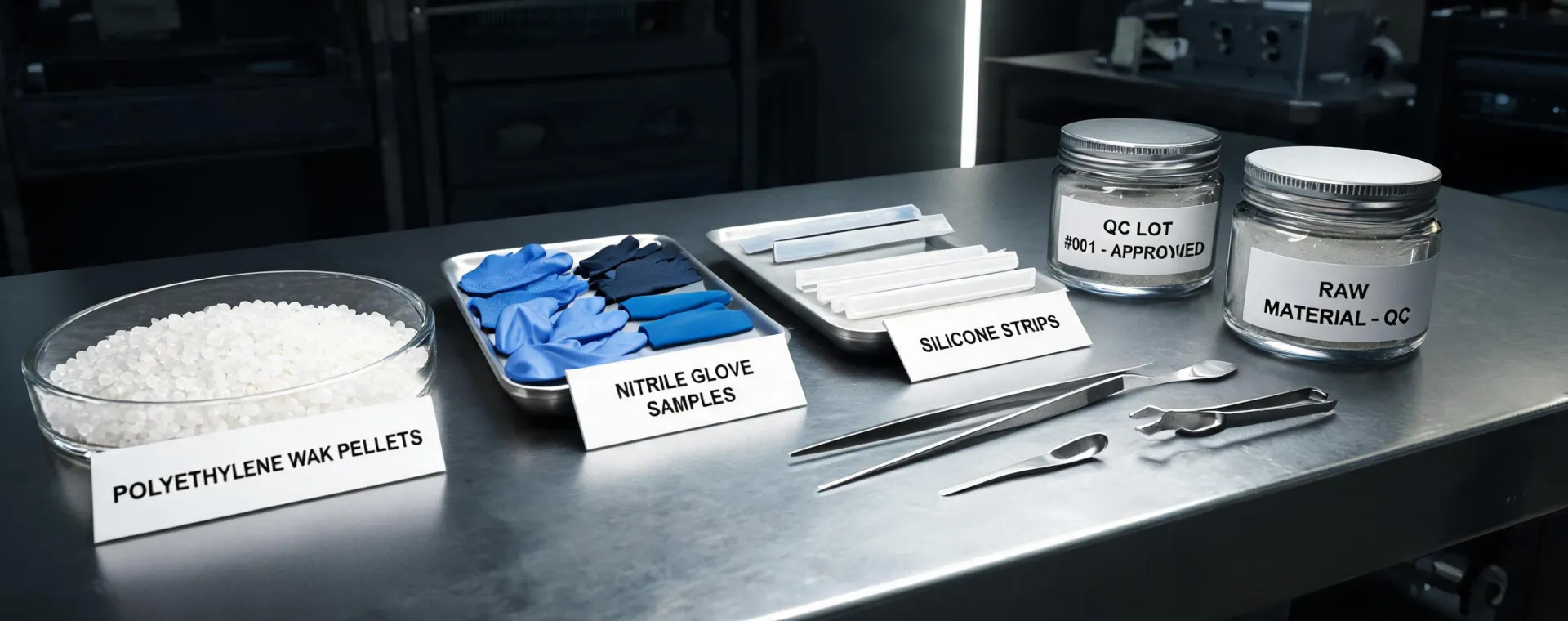 polymer pellet and elastomer lab bench